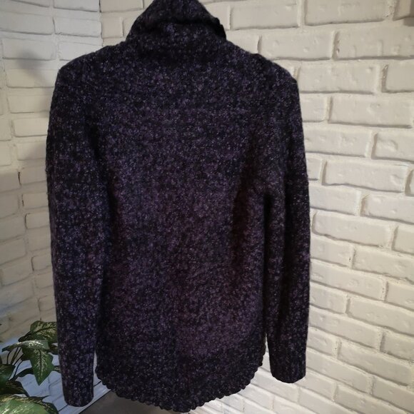 Sioni Ladies Purple & Black Long Sleeves Open Cardigan - Picture 2 of 7